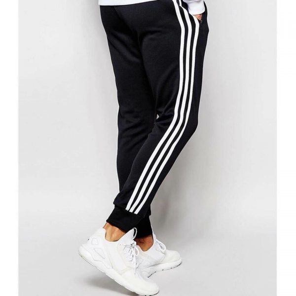 Quần jogger nỉ đen 3 sọc trắng ống bó hà nội