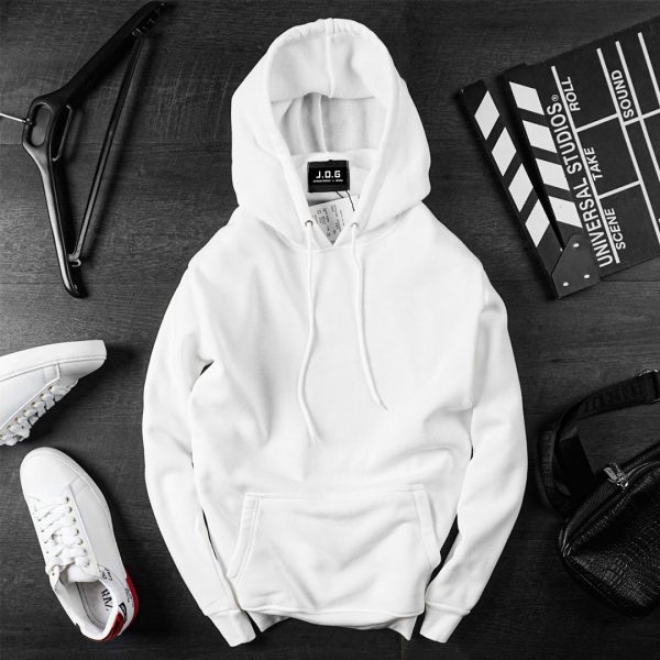 Áo hoodie trắng basic dành cho cả nam và nữ